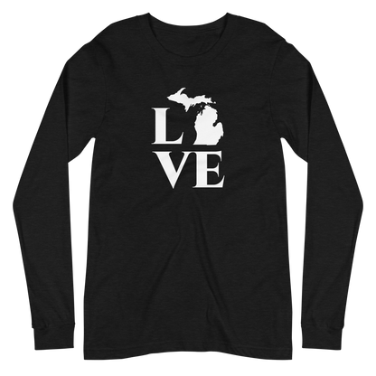 Michigan 'Love' T-Shirt (Roman Serif Font) | Unisex Long Sleeve