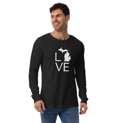 Michigan 'Love' T-Shirt (Thin Sans Font) | Unisex Long Sleeve