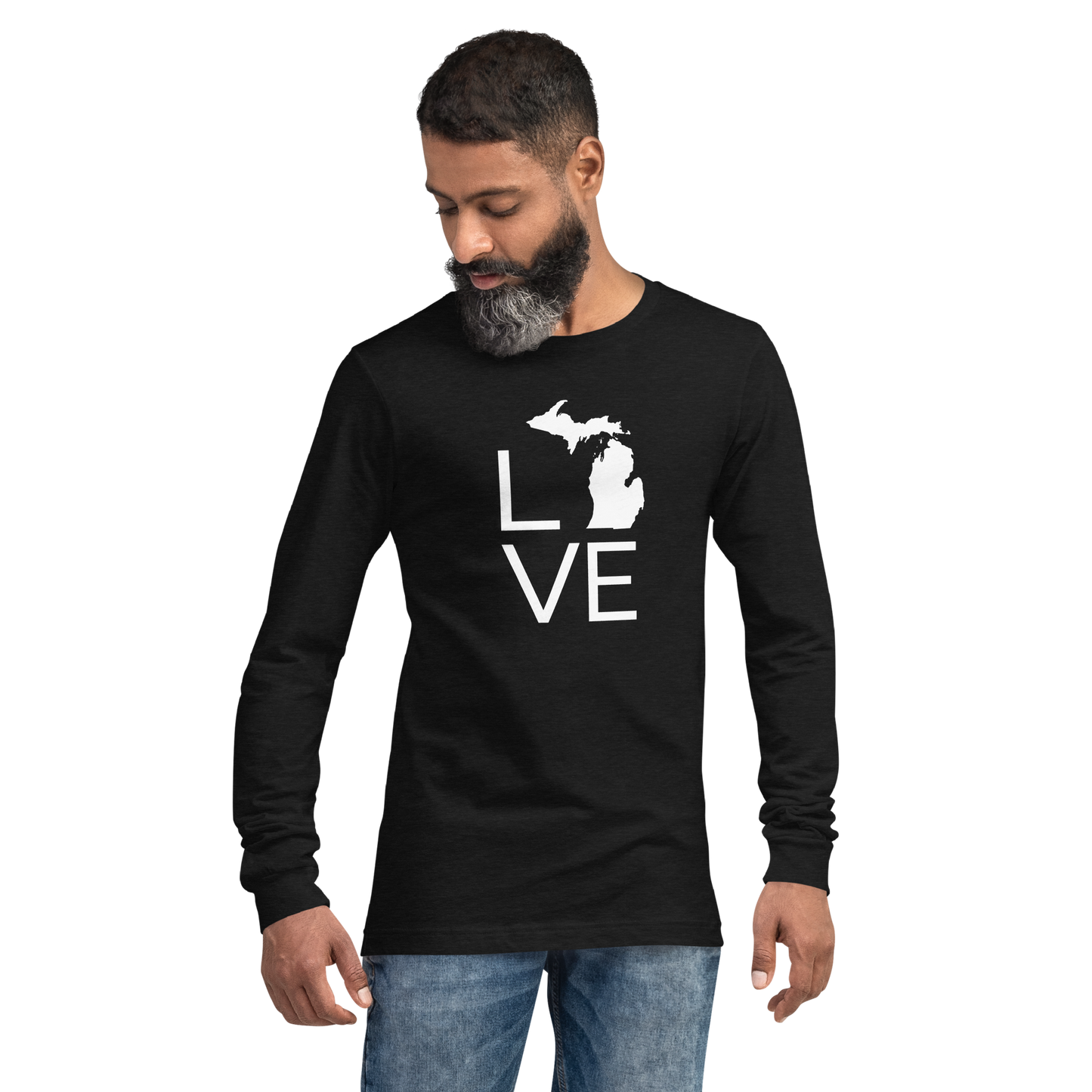 Michigan 'Love' T-Shirt (Thin Sans Font) | Unisex Long Sleeve