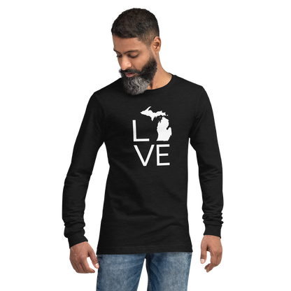 Michigan 'Love' T-Shirt (Thin Sans Font) | Unisex Long Sleeve