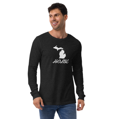 Michigan 'Home' T-Shirt (Retro Script Font) | Unisex Long Sleeve