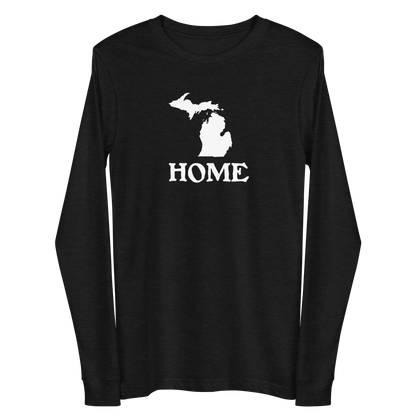 Michigan 'Home' T-Shirt (Woodcut Font) | Unisex Long Sleeve