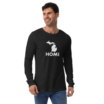 Michigan 'Home' T-Shirt (Geometric Sans Font) | Unisex Long Sleeve