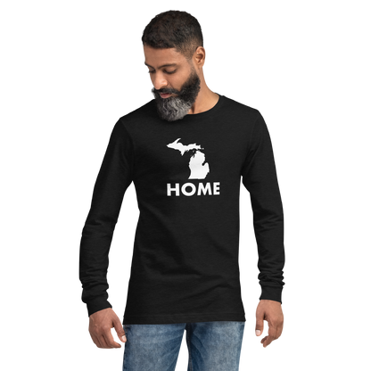 Michigan 'Home' T-Shirt (Geometric Sans Font) | Unisex Long Sleeve