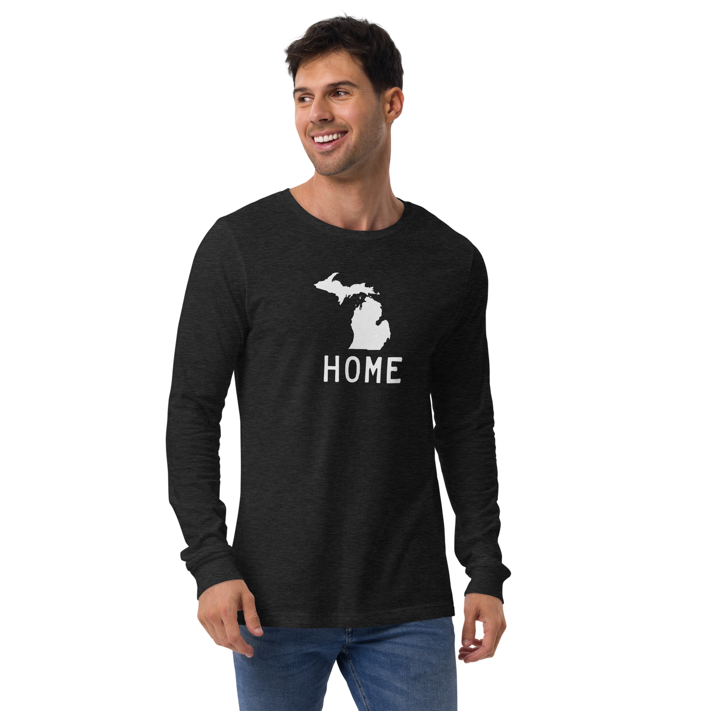 Michigan 'Home' T-Shirt (Licence Plate Font) | Unisex Long Sleeve