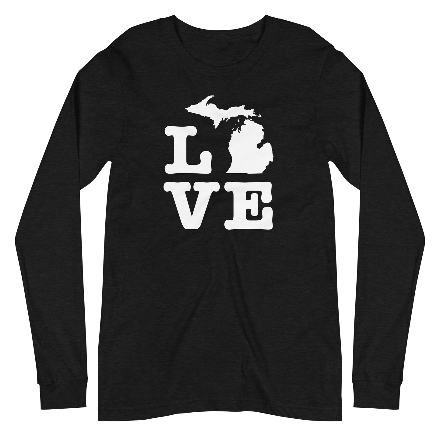 Michigan 'Love' T-Shirt (Typewriter Font) | Unisex Long Sleeve