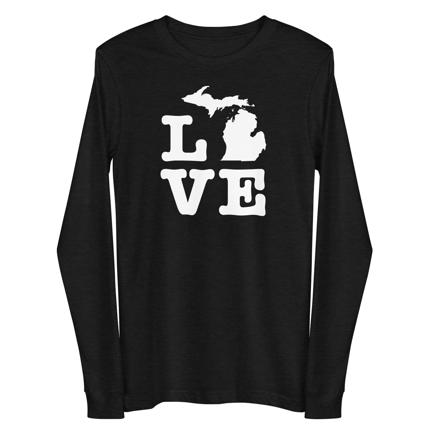 Michigan 'Love' T-Shirt (Typewriter Font) | Unisex Long Sleeve