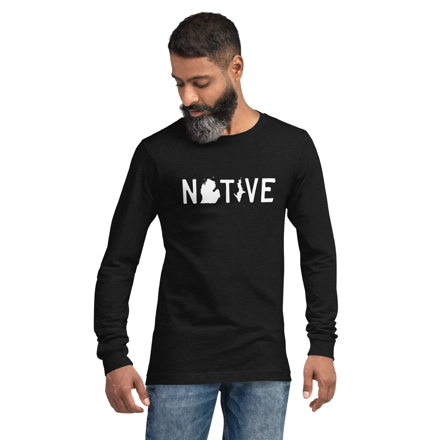 Michigan 'Native' T-Shirt (Licence Plate Font) | Unisex Long Sleeve