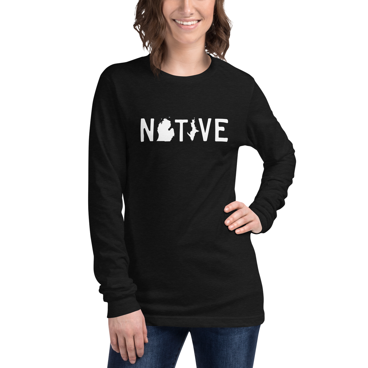 Michigan 'Native' T-Shirt (Licence Plate Font) | Unisex Long Sleeve