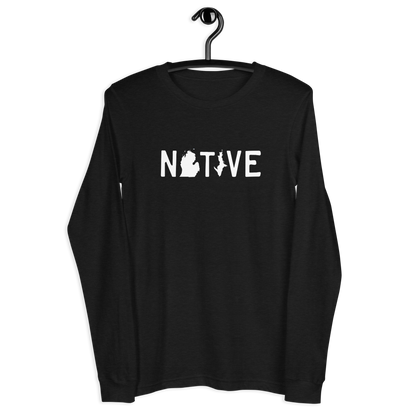 Michigan 'Native' T-Shirt (Licence Plate Font) | Unisex Long Sleeve