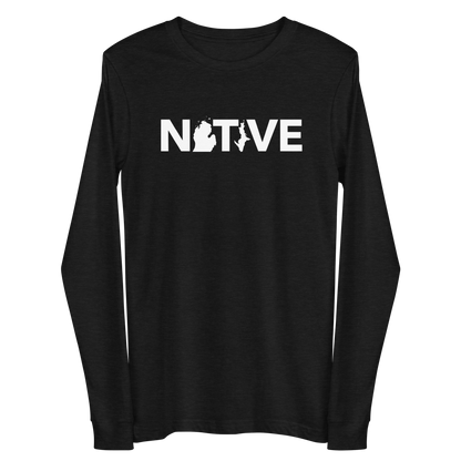 Michigan 'Native' T-Shirt (Geometric Sans Font) | Unisex Long Sleeve