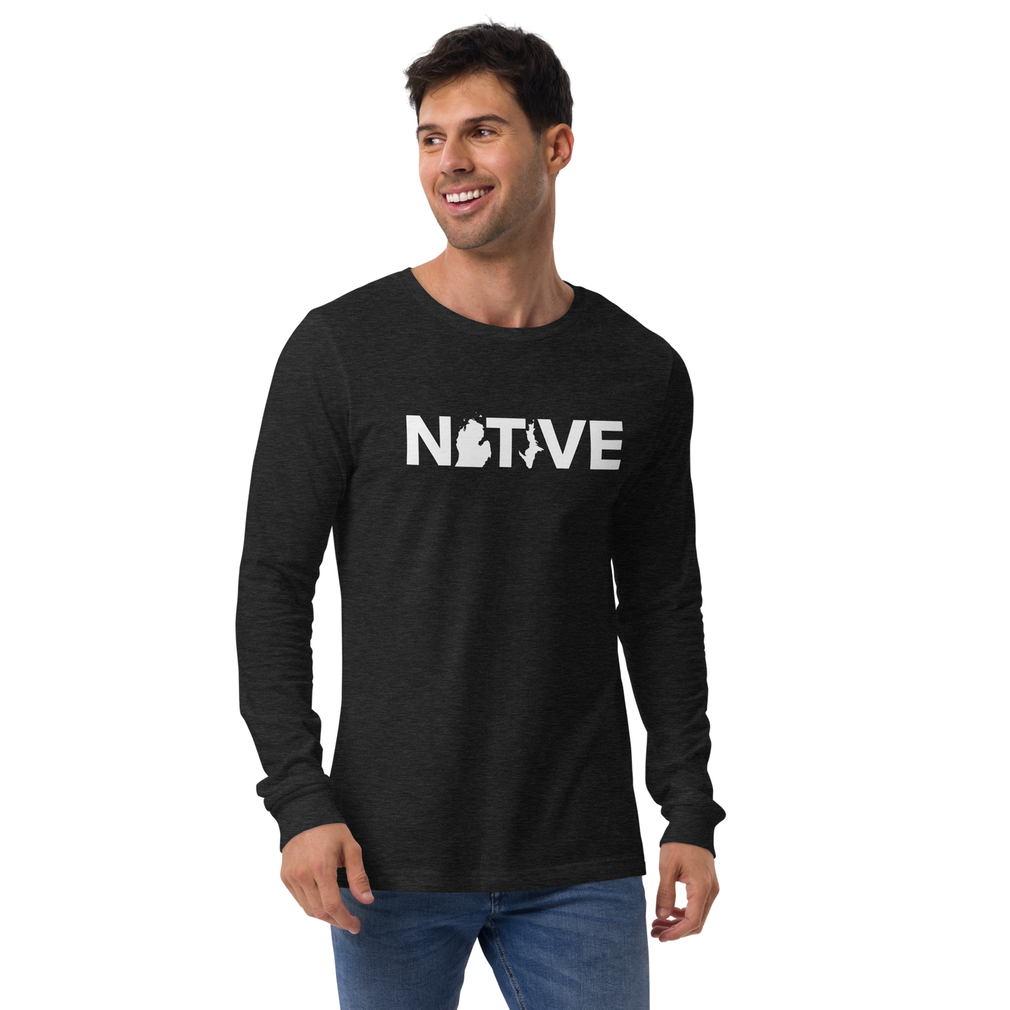 Michigan 'Native' T-Shirt (Geometric Sans Font) | Unisex Long Sleeve