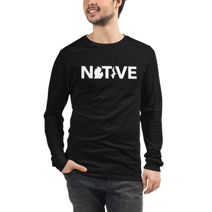 Michigan 'Native' T-Shirt (Geometric Sans Font) | Unisex Long Sleeve