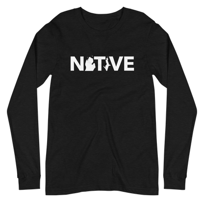 Michigan 'Native' T-Shirt (Geometric Sans Font) | Unisex Long Sleeve