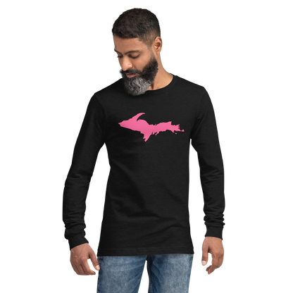 Michigan Upper Peninsula T-Shirt (w/ Pink UP Outline) | Unisex Long Sleeve