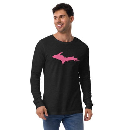 Michigan Upper Peninsula T-Shirt (w/ Pink UP Outline) | Unisex Long Sleeve