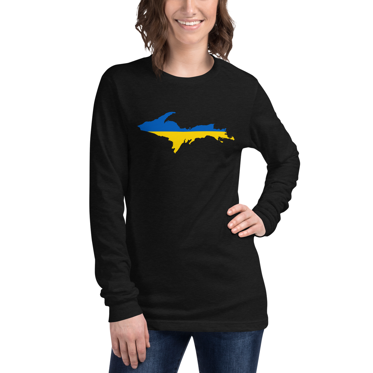 Michigan Upper Peninsula T-Shirt (w/ UP Ukraine Outline) | Unisex Long Sleeve