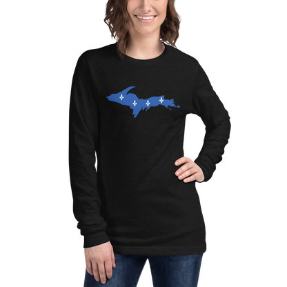 Michigan Upper Peninsula T-Shirt (w/ UP Quebec Flag Outline) | Unisex Long Sleeve