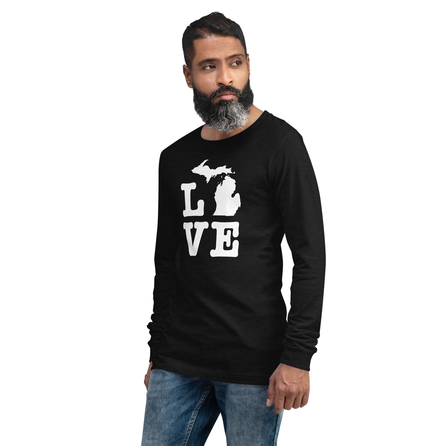 Michigan 'Love' T-Shirt (Typewriter Font) | Unisex Long Sleeve