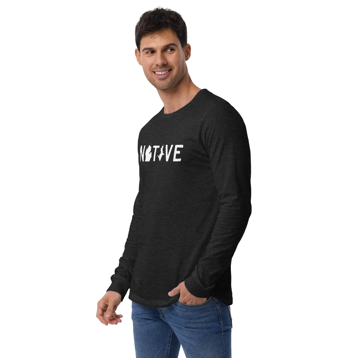 Michigan 'Native' T-Shirt (Licence Plate Font) | Unisex Long Sleeve