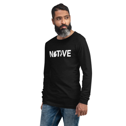 Michigan 'Native' T-Shirt (Geometric Sans Font) | Unisex Long Sleeve