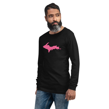 Michigan Upper Peninsula T-Shirt (w/ Pink UP Outline) | Unisex Long Sleeve