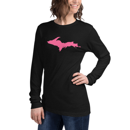 Michigan Upper Peninsula T-Shirt (w/ Pink UP Outline) | Unisex Long Sleeve