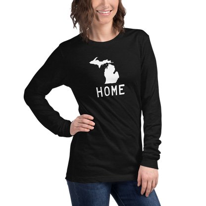 Michigan 'Home' T-Shirt (Licence Plate Font) | Unisex Long Sleeve