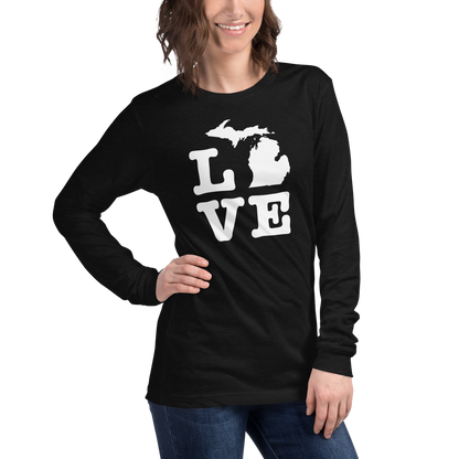 Michigan 'Love' T-Shirt (Typewriter Font) | Unisex Long Sleeve