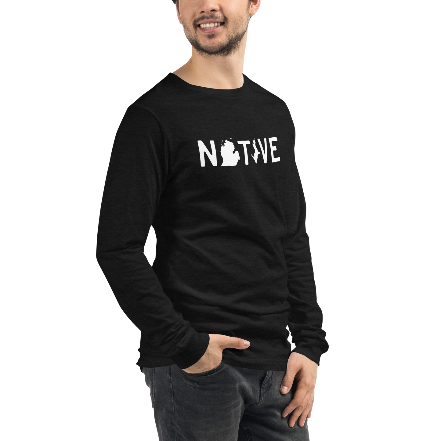 Michigan 'Native' T-Shirt (Licence Plate Font) | Unisex Long Sleeve