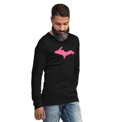 Michigan Upper Peninsula T-Shirt (w/ Pink UP Outline) | Unisex Long Sleeve