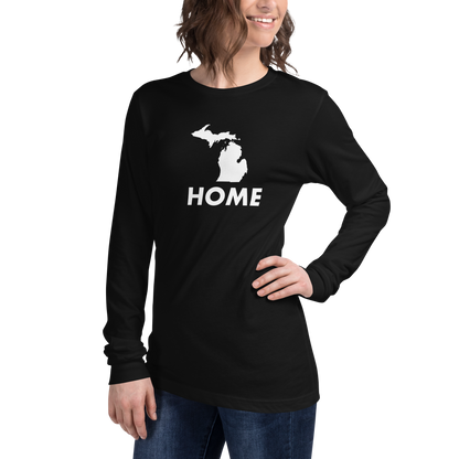 Michigan 'Home' T-Shirt (Geometric Sans Font) | Unisex Long Sleeve