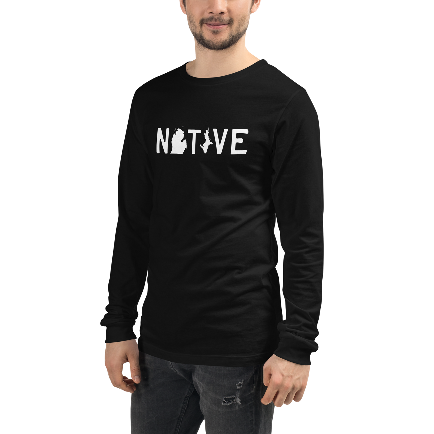 Michigan 'Native' T-Shirt (Licence Plate Font) | Unisex Long Sleeve