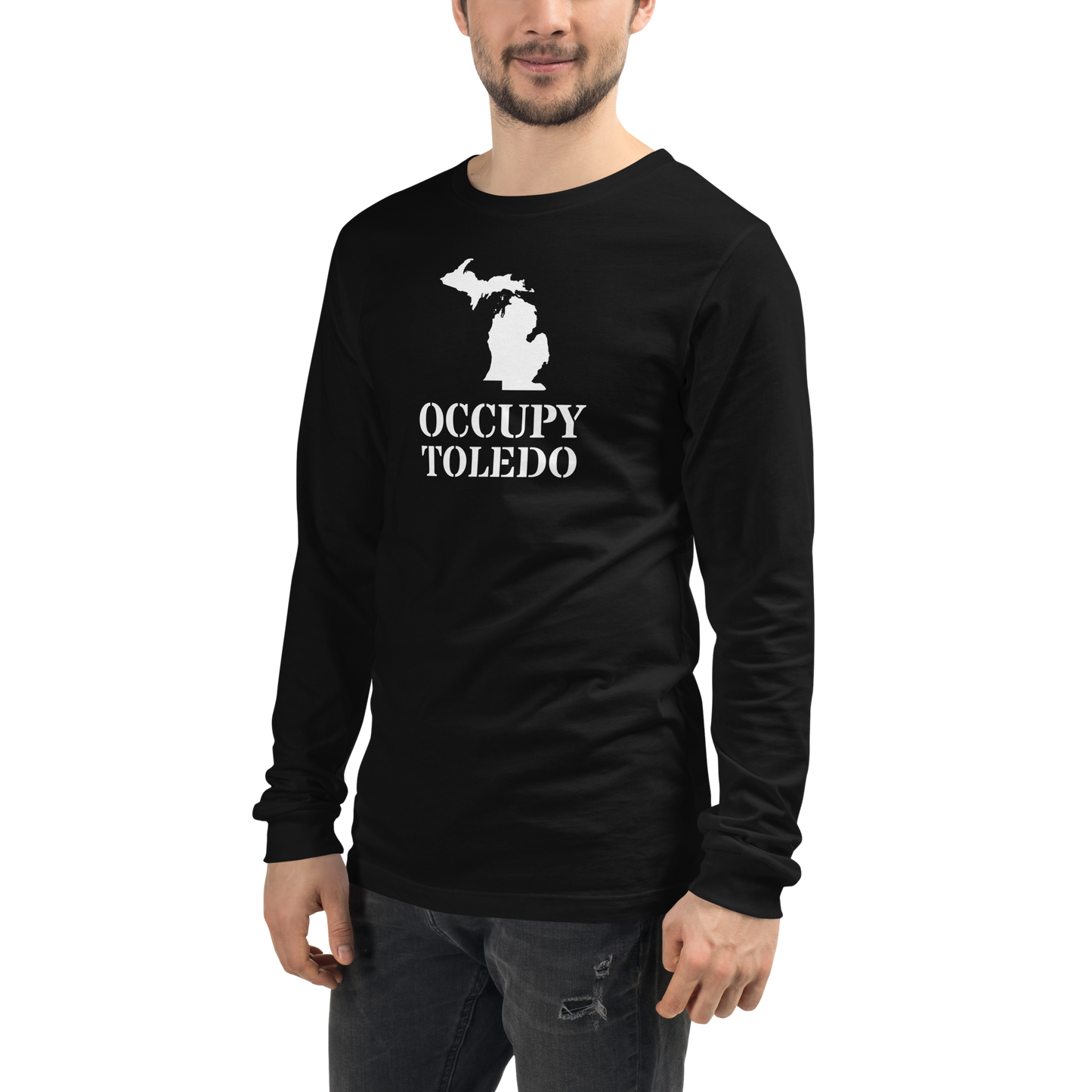 'Occupy Toledo' T-Shirt (w/ Corrected Michigan Outline) | Unisex Long Sleeve