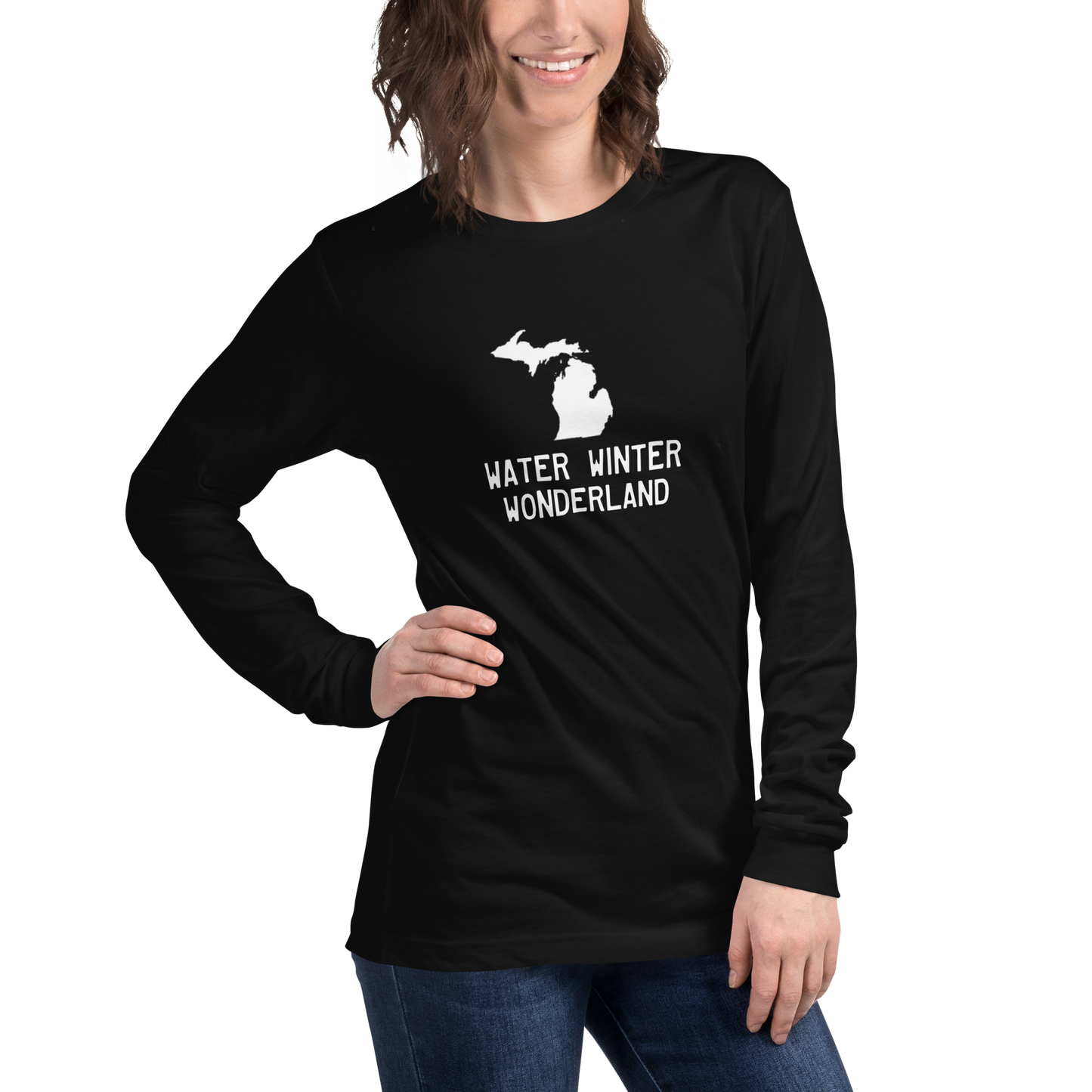 Michigan 'Water Winter Wonderland' Long Sleeve T-Shirt | Unisex