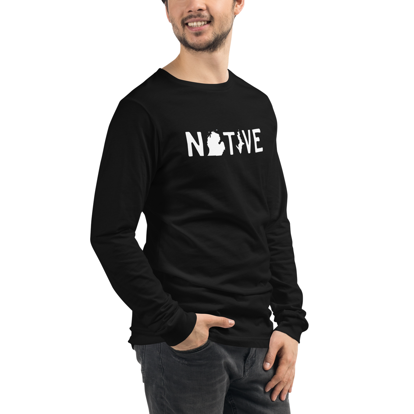 Michigan 'Native' T-Shirt (Licence Plate Font) | Unisex Long Sleeve