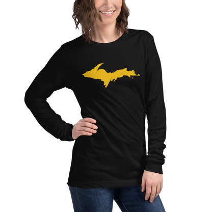 Michigan Upper Peninsula T-Shirt (w/ Gold UP Outline) | Unisex Long Sleeve