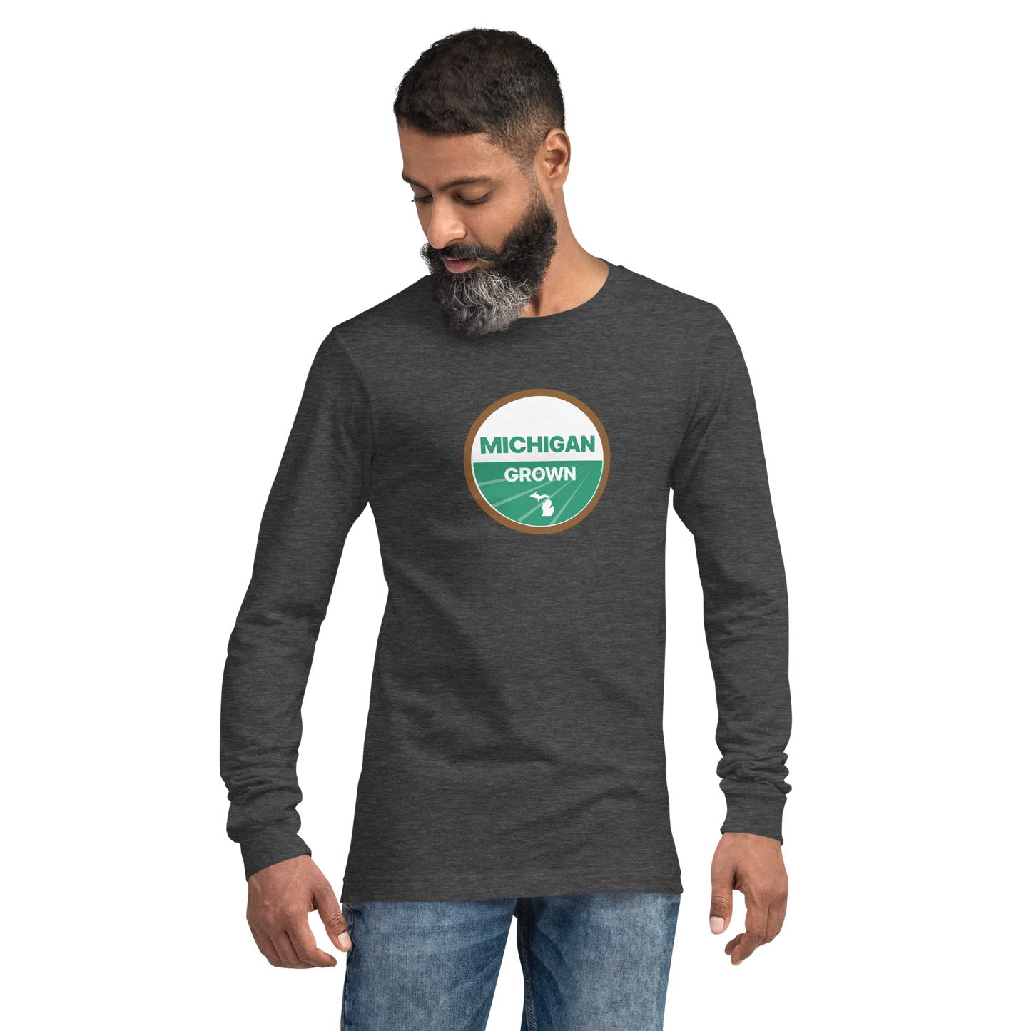 'Michigan Grown' Long Sleeve T-Shirt (Organic Certification Parody)