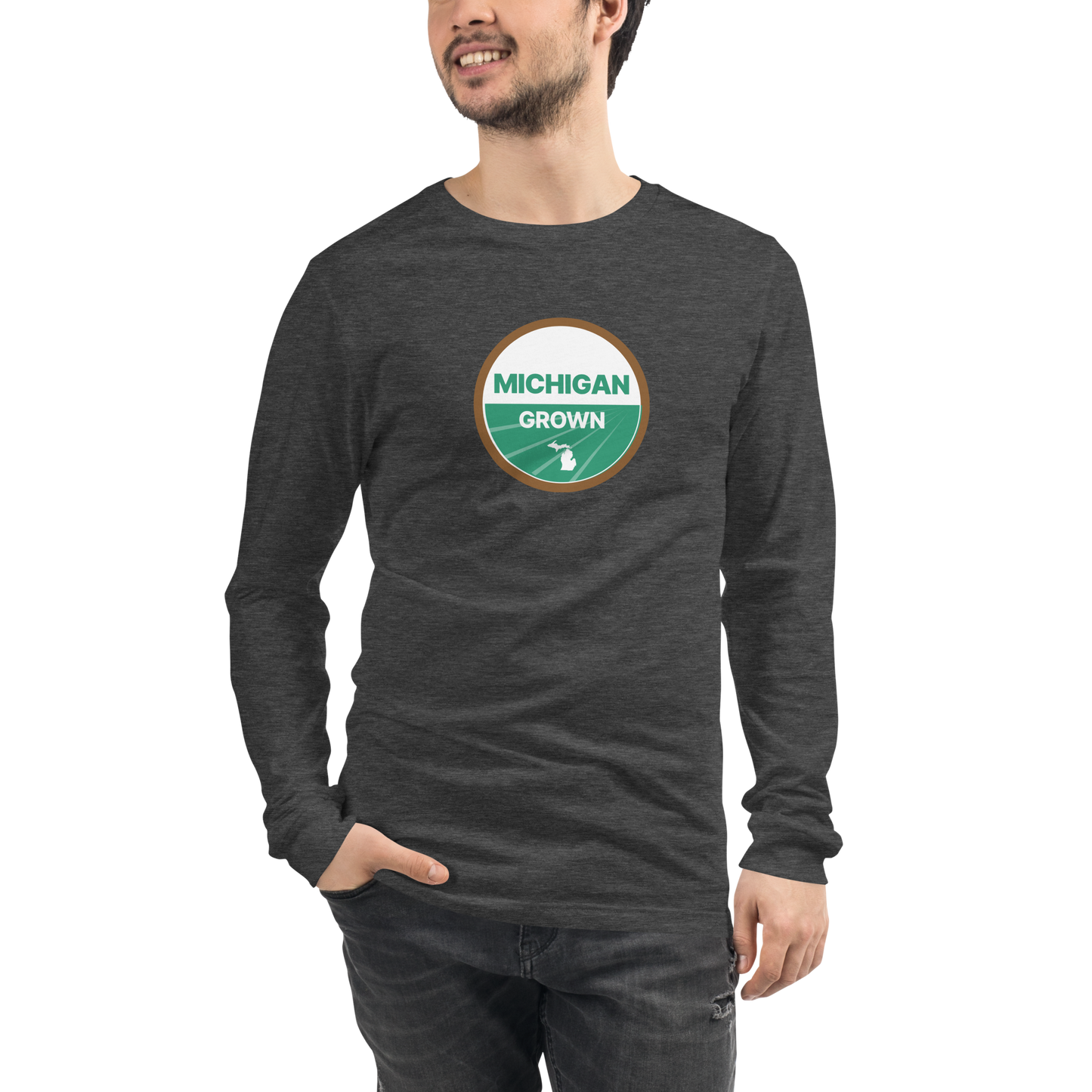 'Michigan Grown' Long Sleeve T-Shirt (Organic Certification Parody)