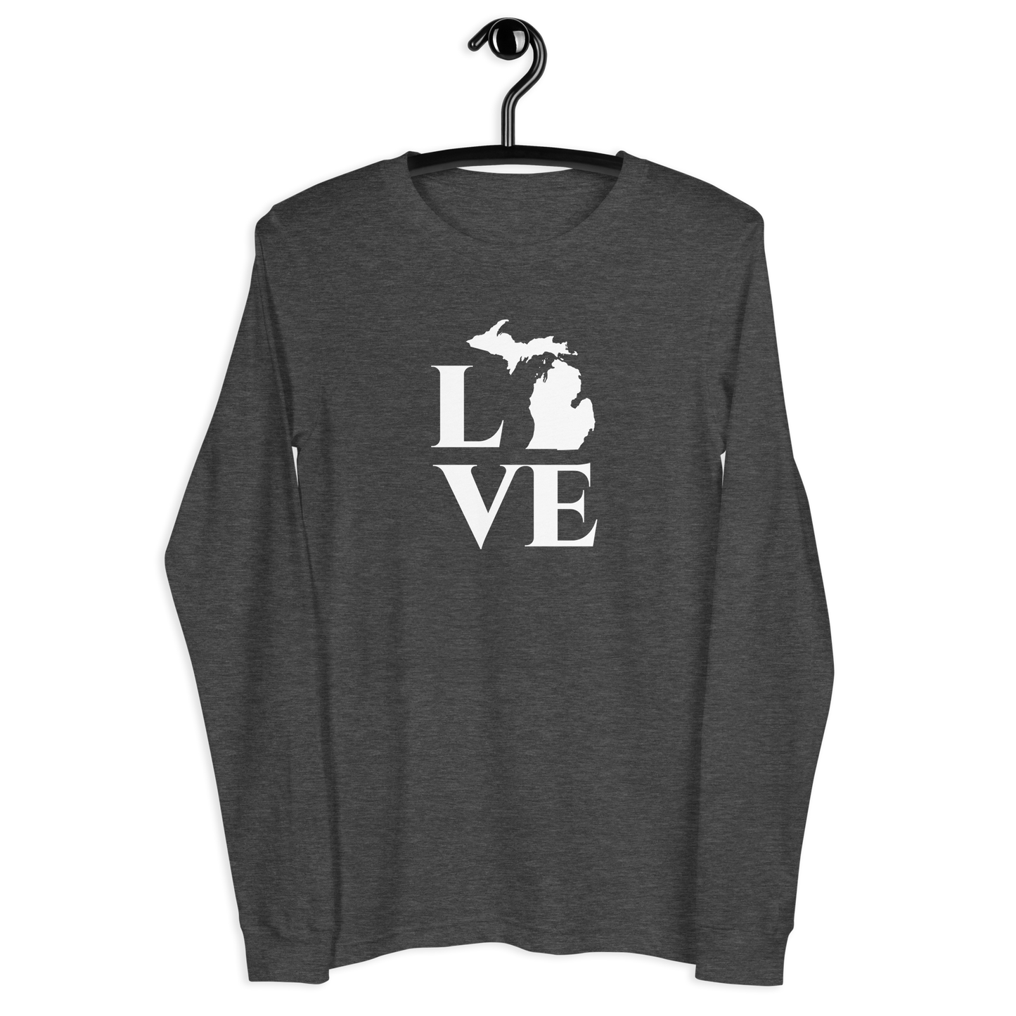 Michigan 'Love' T-Shirt (Roman Serif Font) | Unisex Long Sleeve