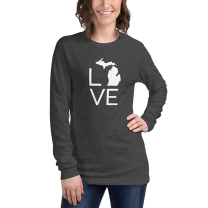 Michigan 'Love' T-Shirt (Thin Sans Font) | Unisex Long Sleeve