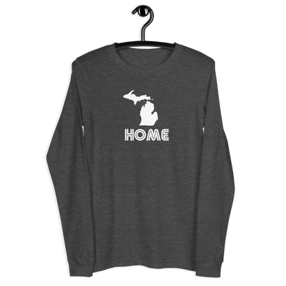 Michigan 'Home' T-Shirt (1970s Audiophile Font) | Unisex Long Sleeve