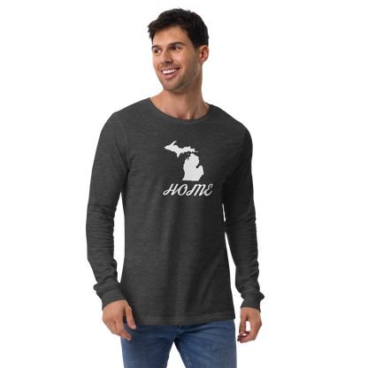 Michigan 'Home' T-Shirt (Retro Script Font) | Unisex Long Sleeve