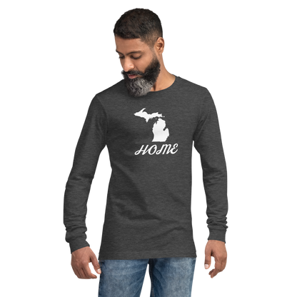 Michigan 'Home' T-Shirt (Retro Script Font) | Unisex Long Sleeve