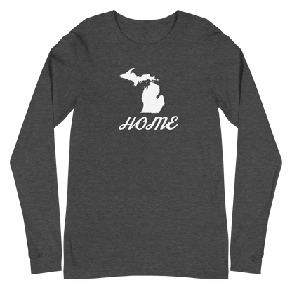 Michigan 'Home' T-Shirt (Retro Script Font) | Unisex Long Sleeve