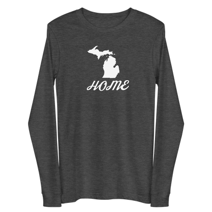 Michigan 'Home' T-Shirt (Retro Script Font) | Unisex Long Sleeve