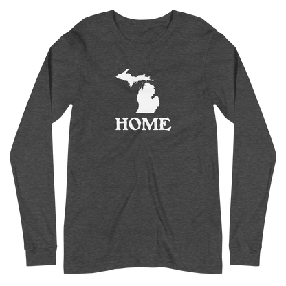 Michigan 'Home' T-Shirt (Woodcut Font) | Unisex Long Sleeve