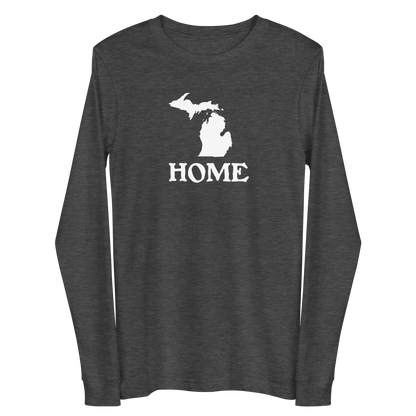 Michigan 'Home' T-Shirt (Woodcut Font) | Unisex Long Sleeve