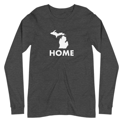 Michigan 'Home' T-Shirt (Geometric Sans Font) | Unisex Long Sleeve