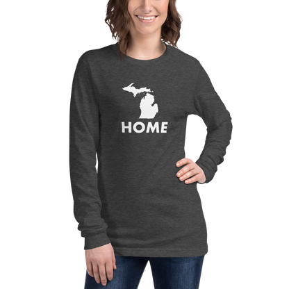 Michigan 'Home' T-Shirt (Geometric Sans Font) | Unisex Long Sleeve